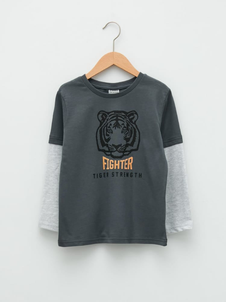 Dark Grey Colored T-Shirt For Kids Boys