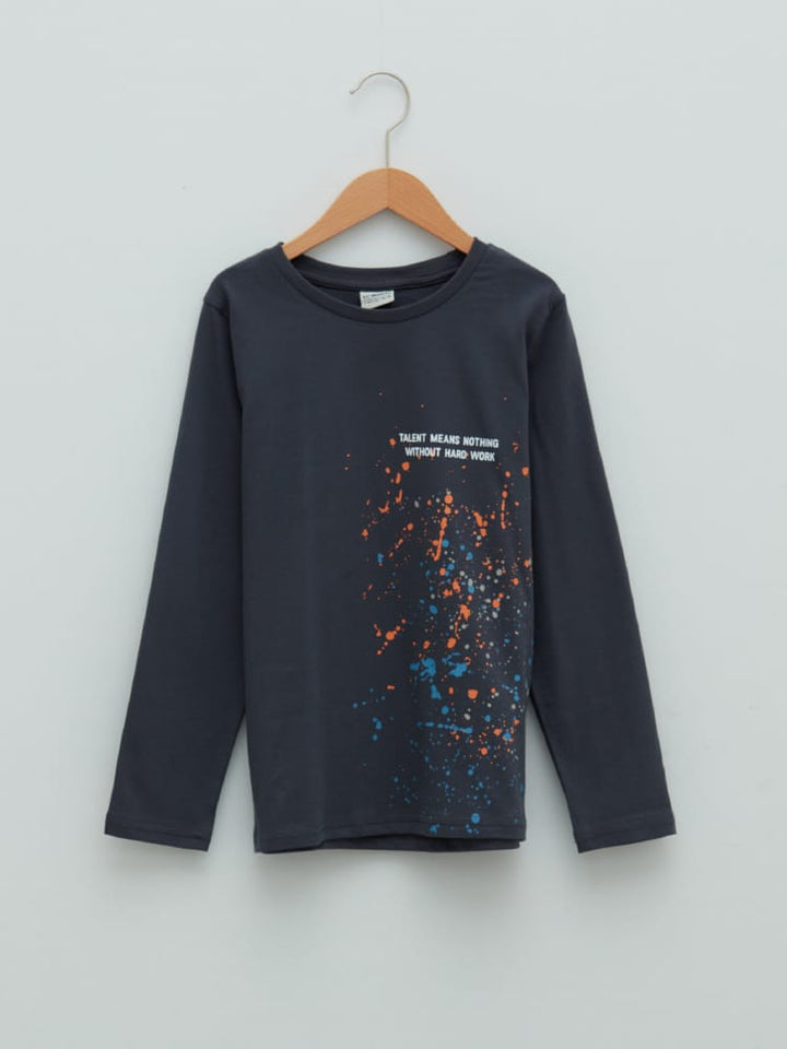 Anthracite Colored T-Shirt For Kids Boys