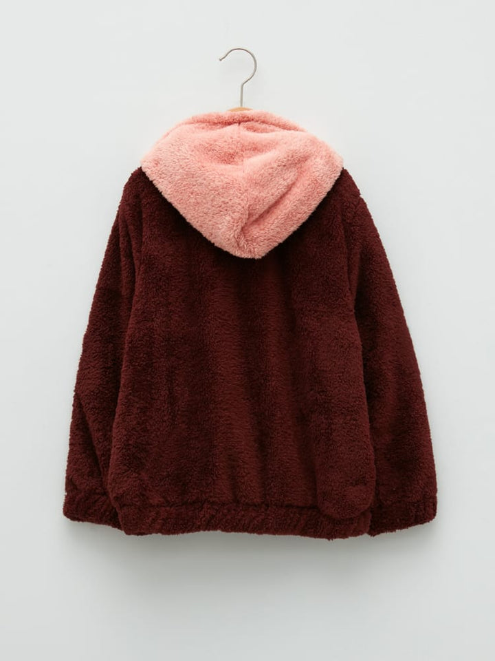 Bordeaux Colored Cardigan For Kids Girls