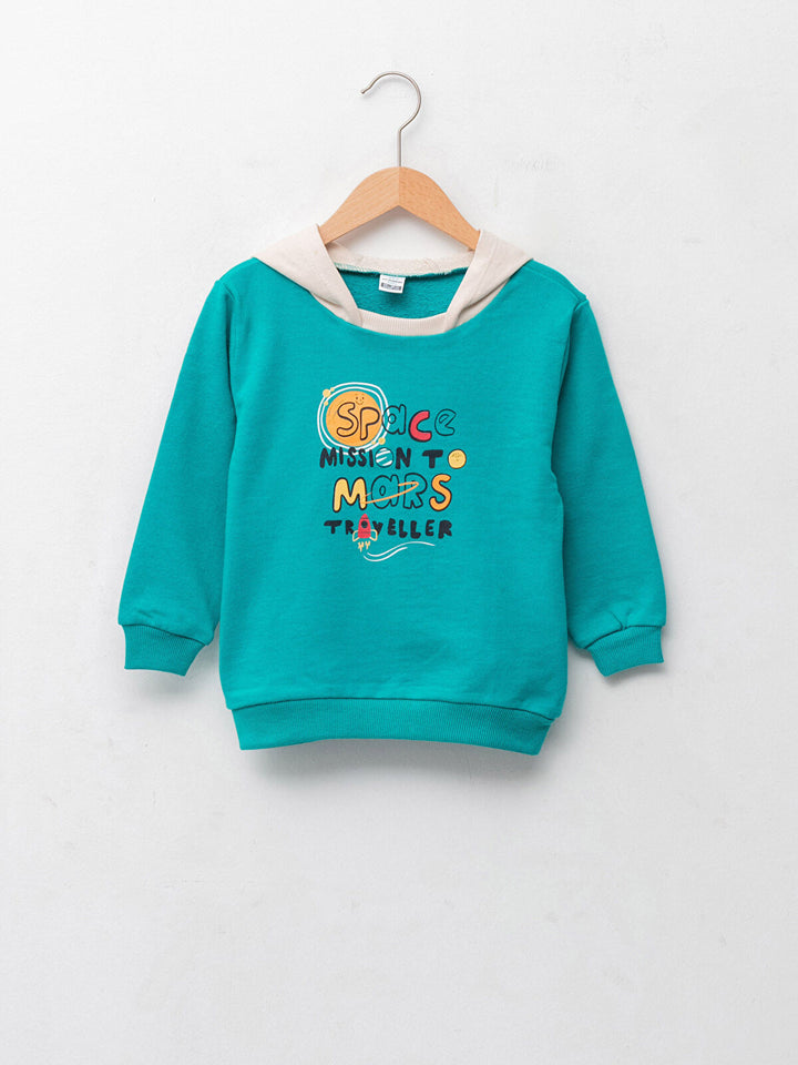 Aqua Green Colored Sweatshirt For Baby Boys