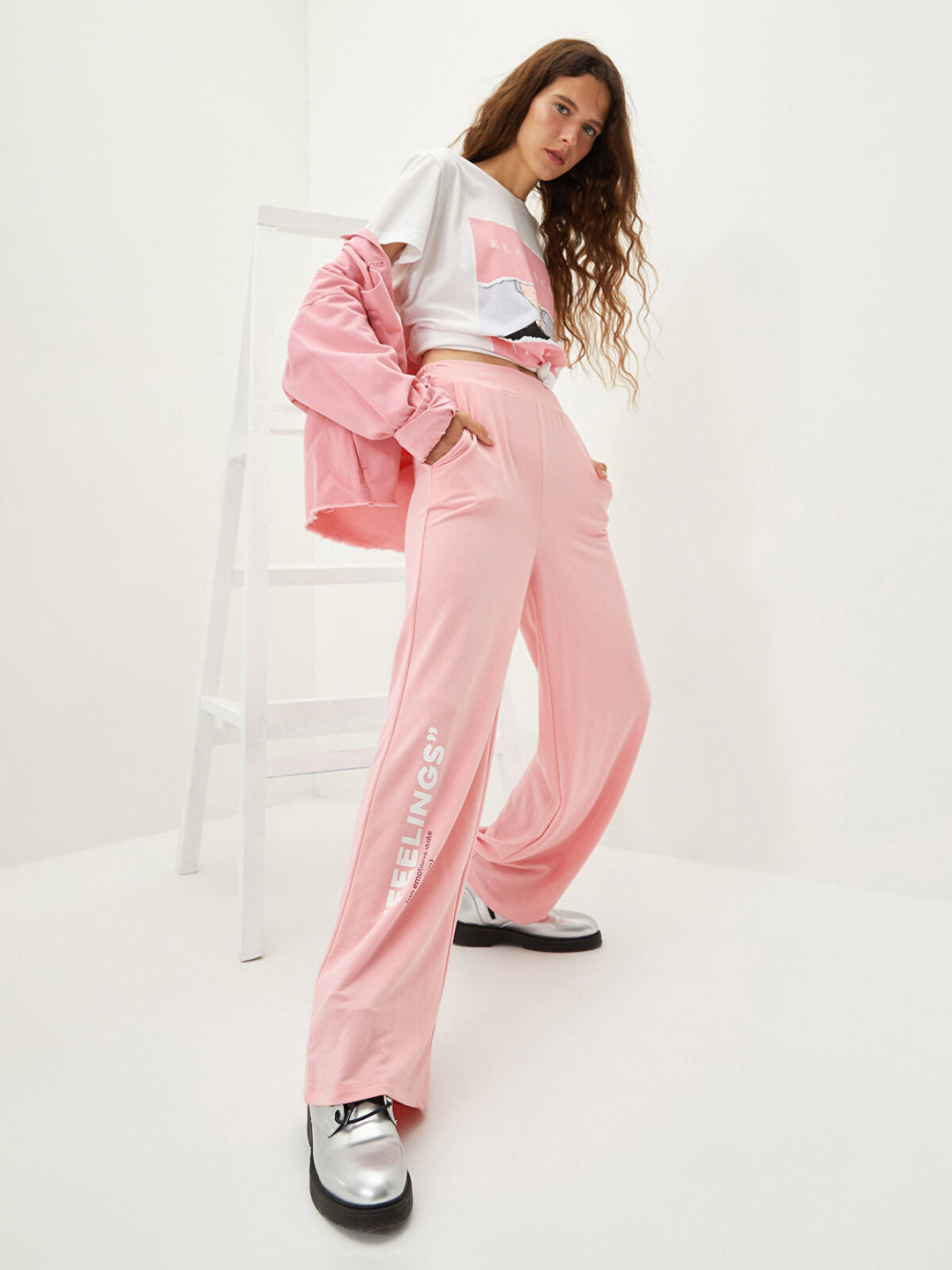 Pink Colored Trousers For Ladies