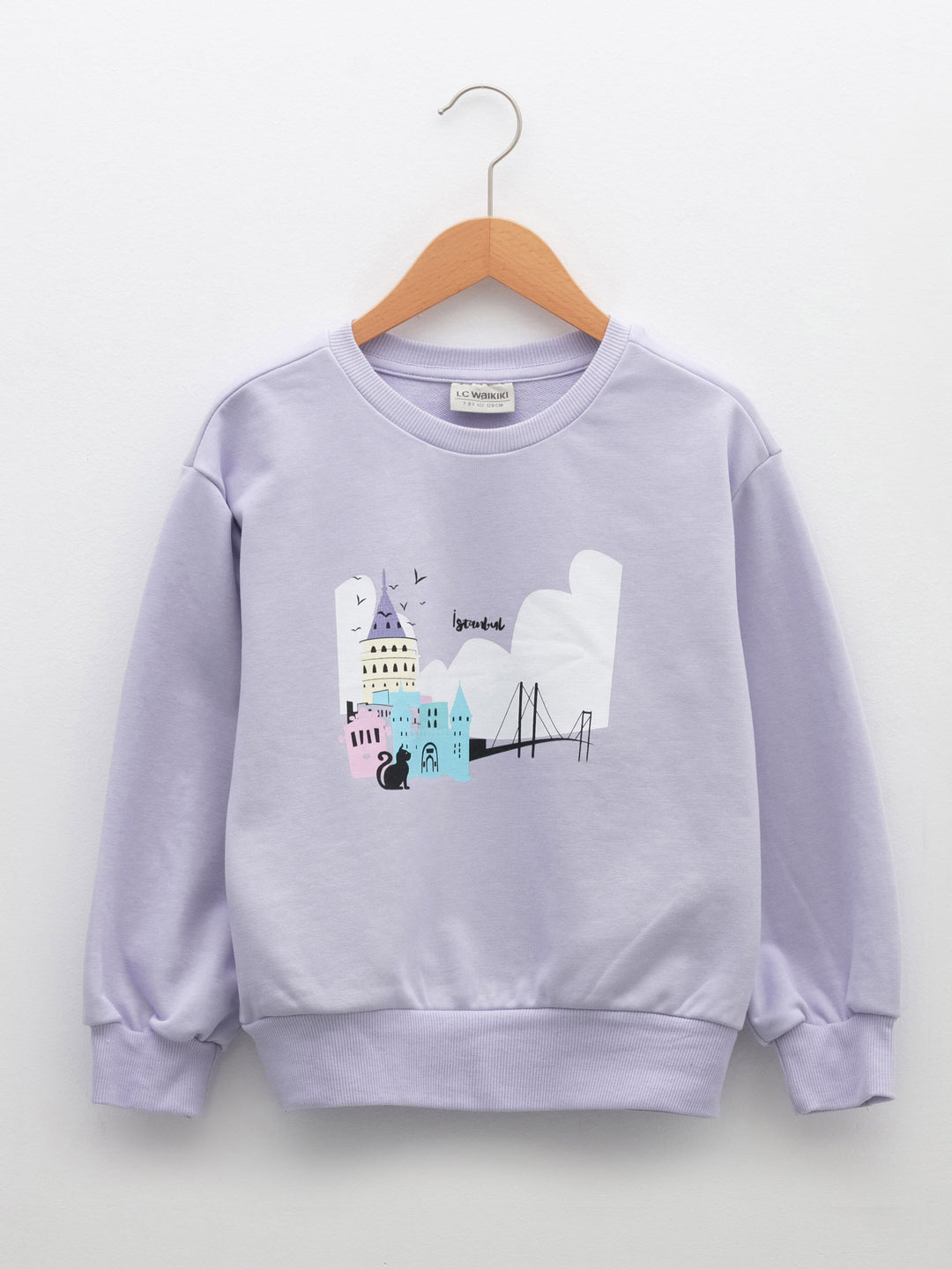 Lilac Colored Sweatshirt For Kids Girls