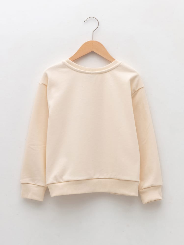 Cream Colored Sweatshirt For Kids Girls