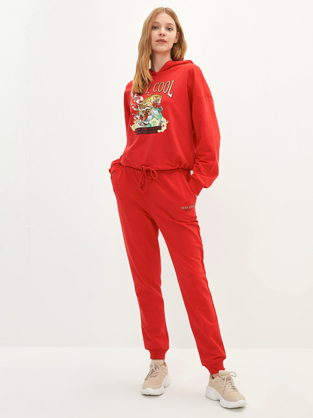 Bright Red Colored Trousers For Ladies