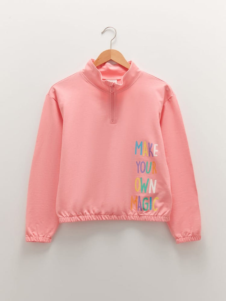 Pink Colored Sweatshirt For Kids Girls