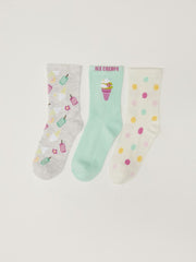 Aqua Blue Colored Socks For Kids Girls