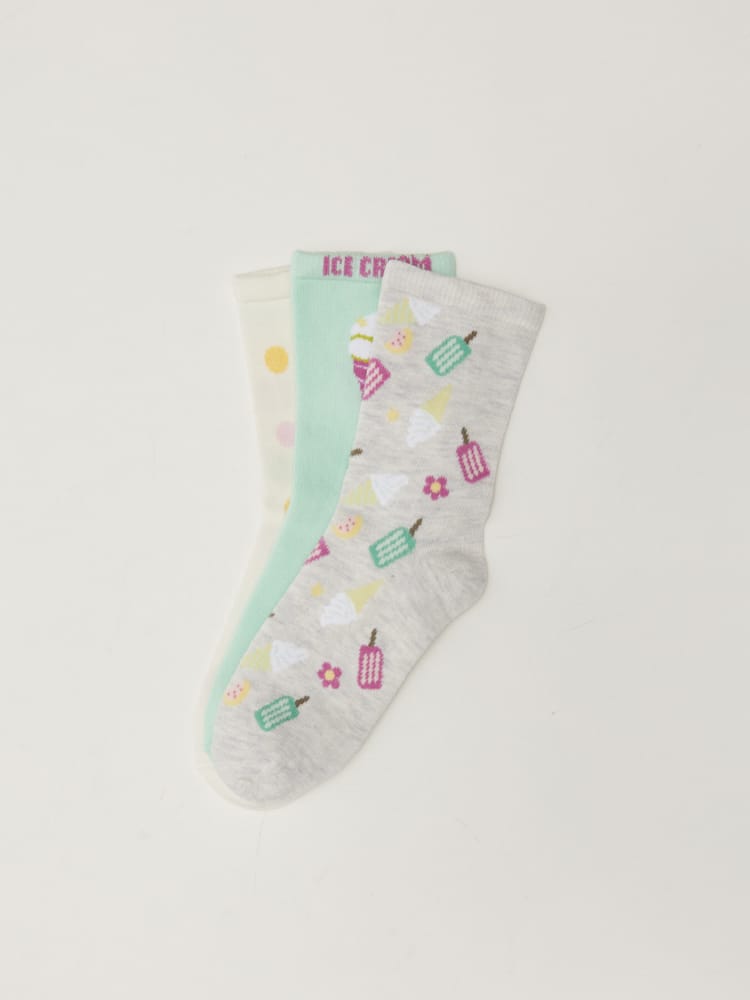 Aqua Blue Colored Socks For Kids Girls