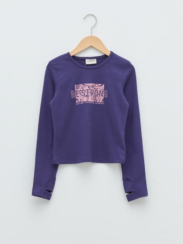 Purple Colored T-Shirt For Kids Girls