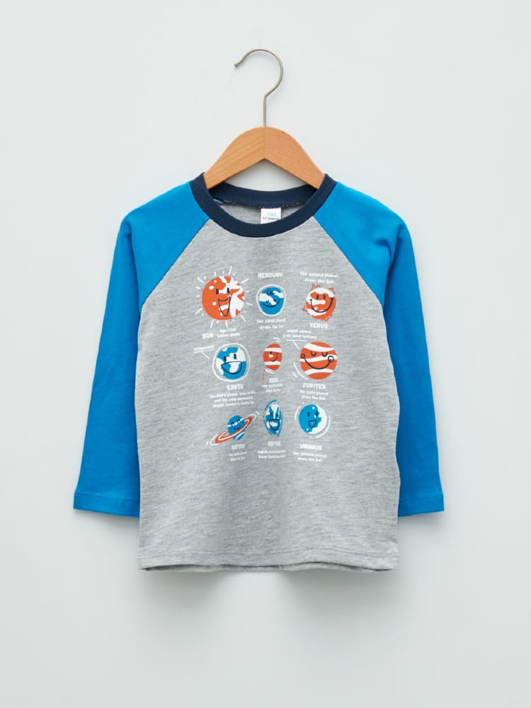 Grey Melange Colored T-Shirt For Baby Boys