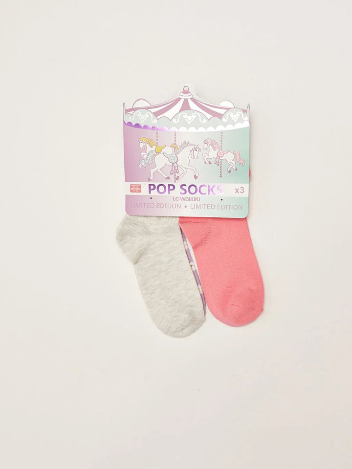 Patterned Girls Socks 3 Pack