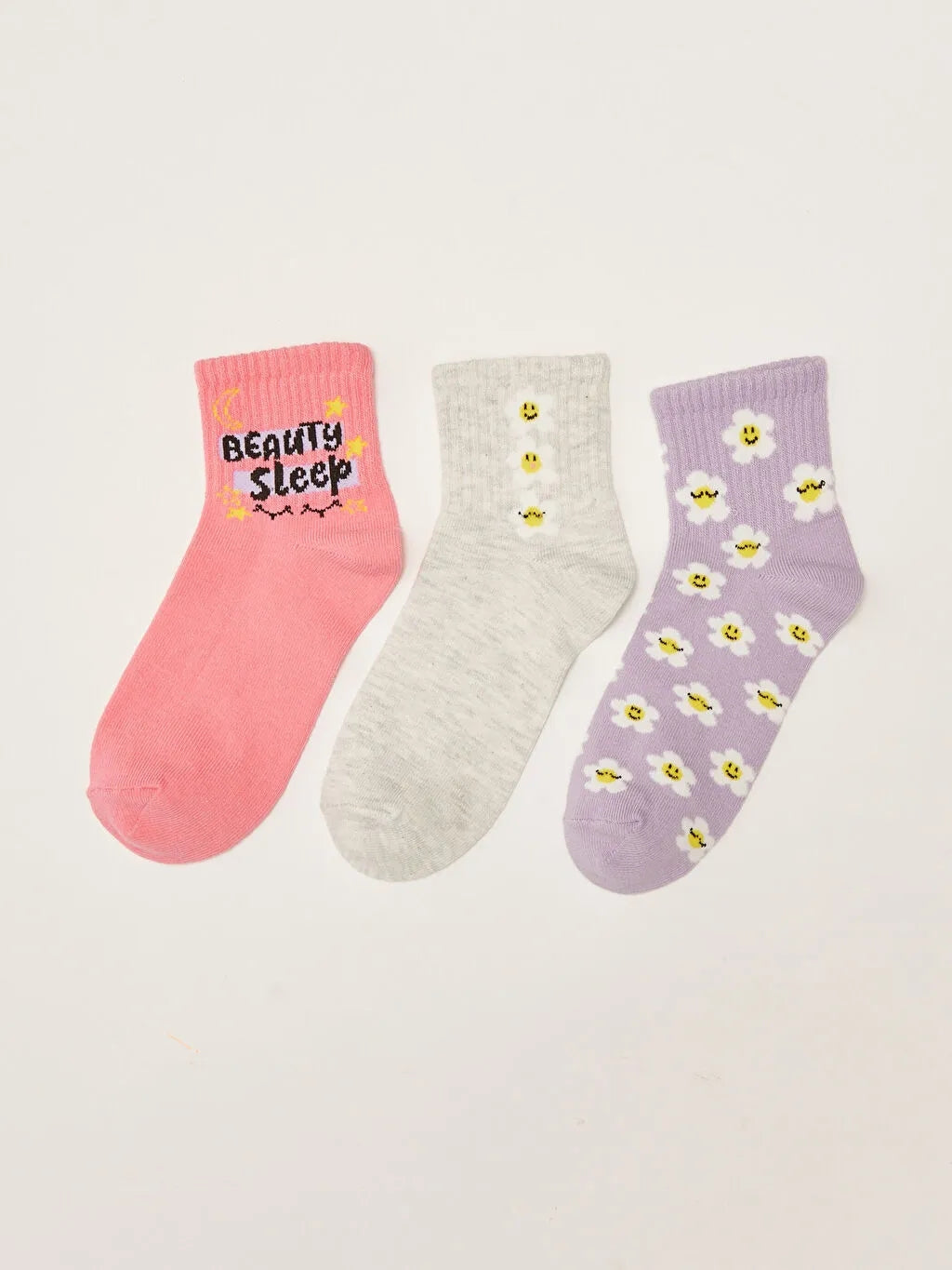 Patterned Girls Socks 3 Pack