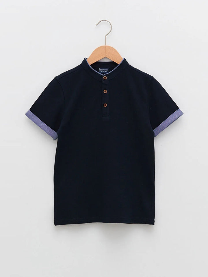 Classic Collar Basic Short Sleeve Boy T-Shirt