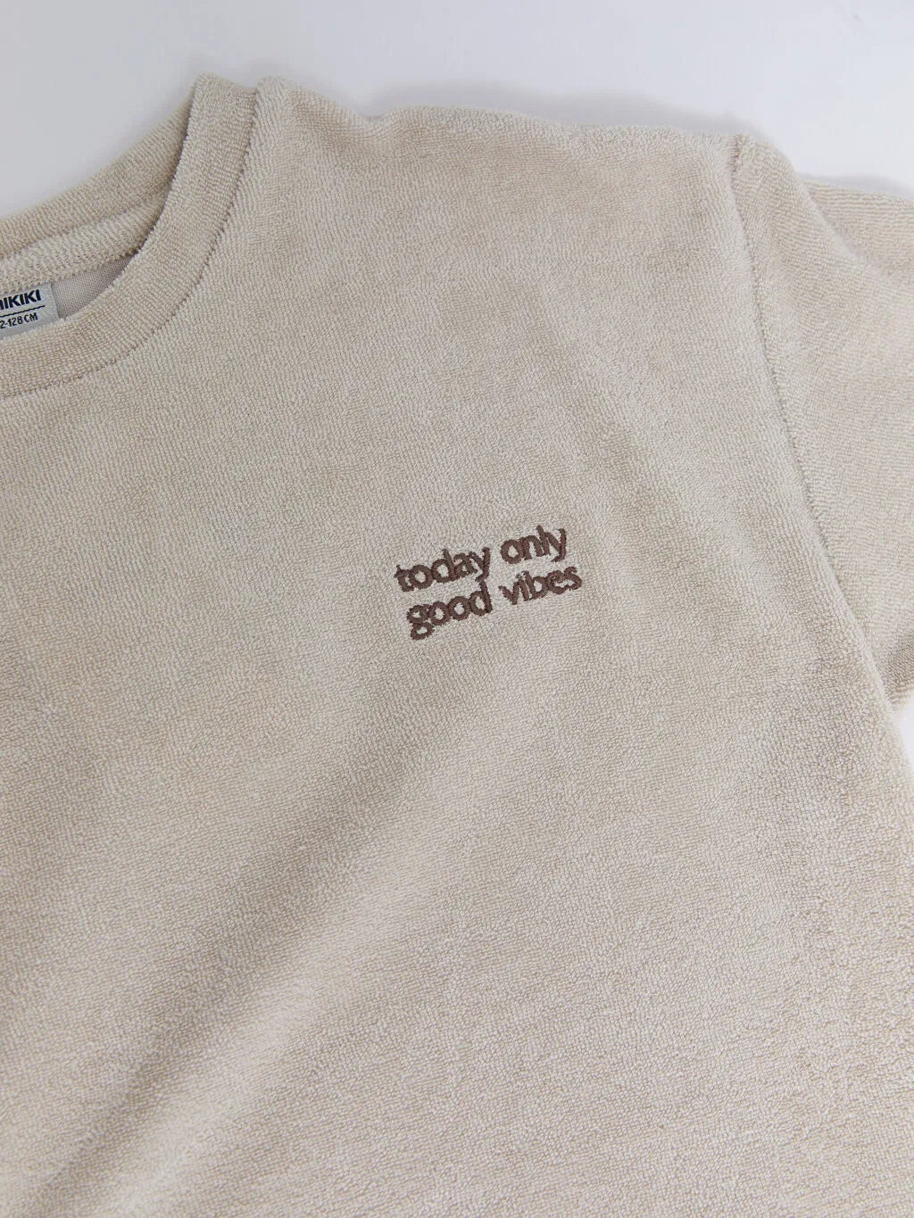 Crew Neck Embroidery Detailed Short Sleeve Velvet Boy T-Shirt And Shorts