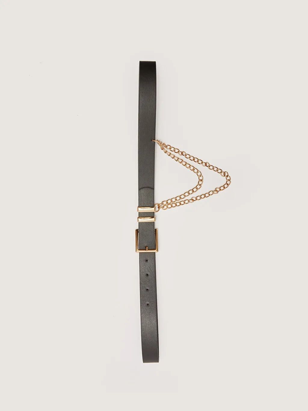 Leather Look Chain Detail Women Denim Belt