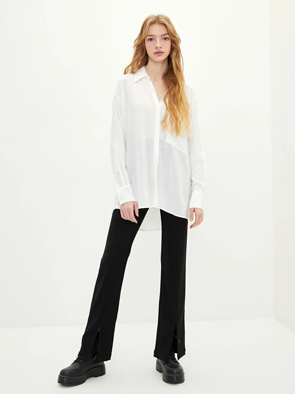 LCW Casual Normal Waist Slim Fit Ottoman Women Trousers