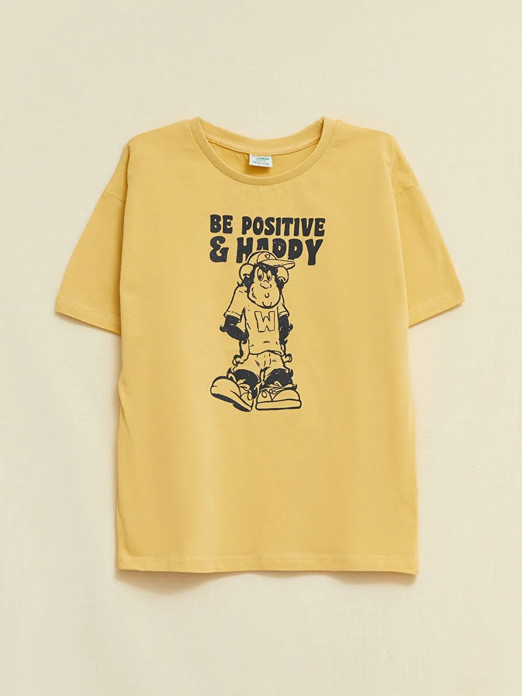Crew Neck Nostalgic Monkey Print Short Sleeve Organic Cotton Boy T-Shirt