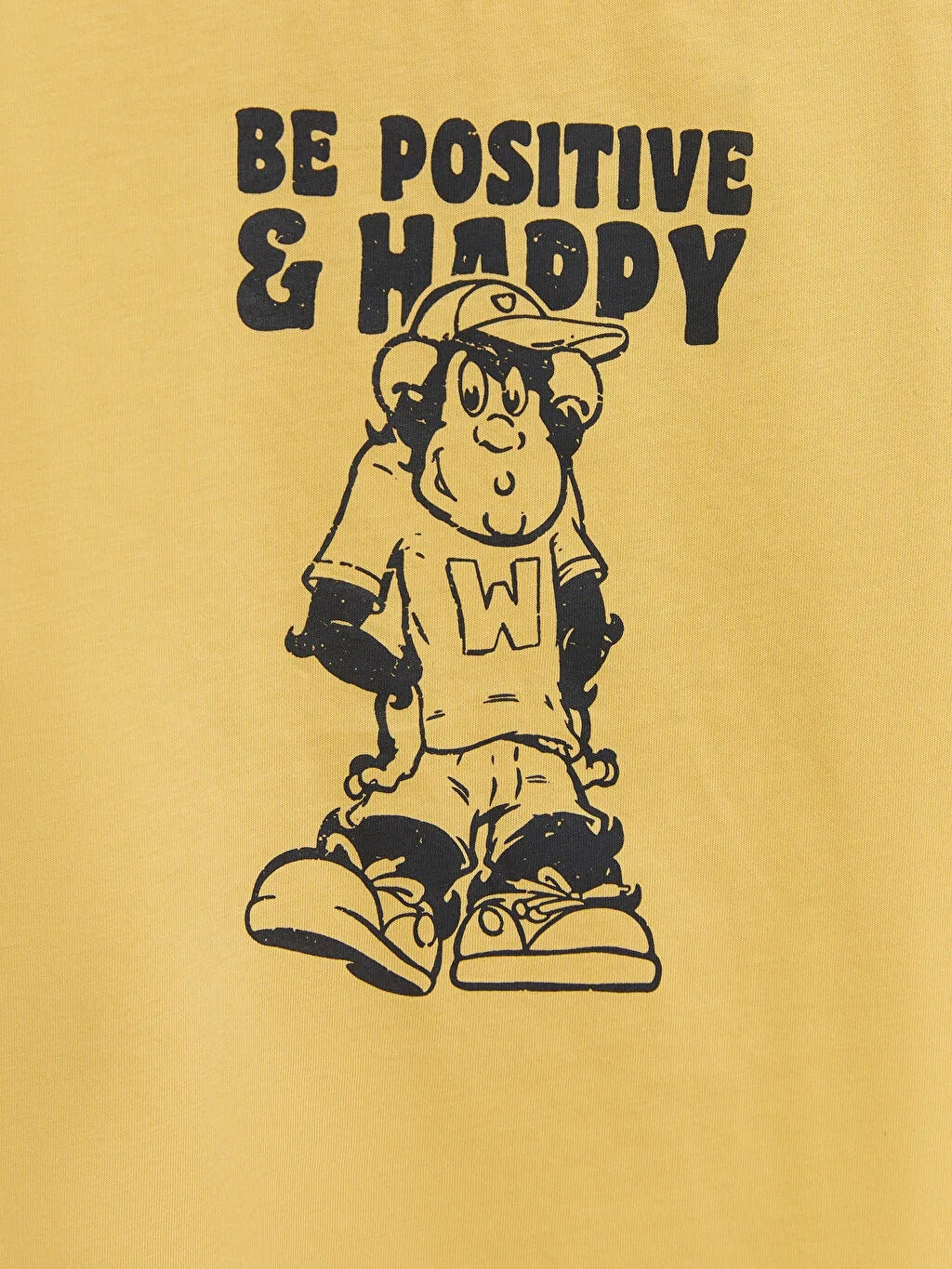 Crew Neck Nostalgic Monkey Print Short Sleeve Organic Cotton Boy T-Shirt