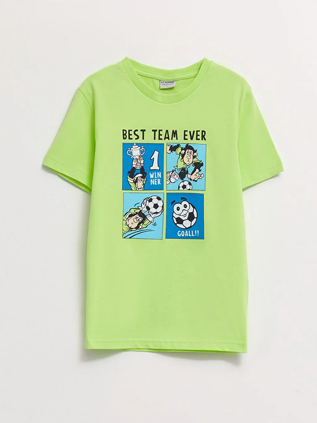 Crew Neck Nostalgic Monkey Printed Short Sleeve Cotton Boy T-Shirt