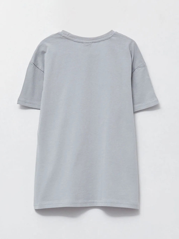 Crew Neck Printed Short Sleeve Cotton Boy T-Shirt