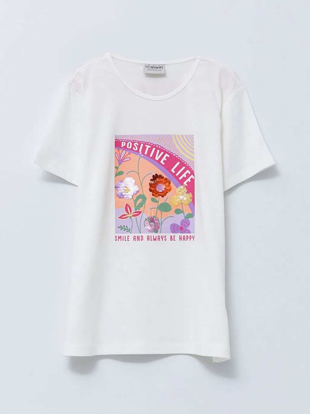 Crew Neck Printed Short Sleeve Cotton Girls T-Shirt And Short Skirt