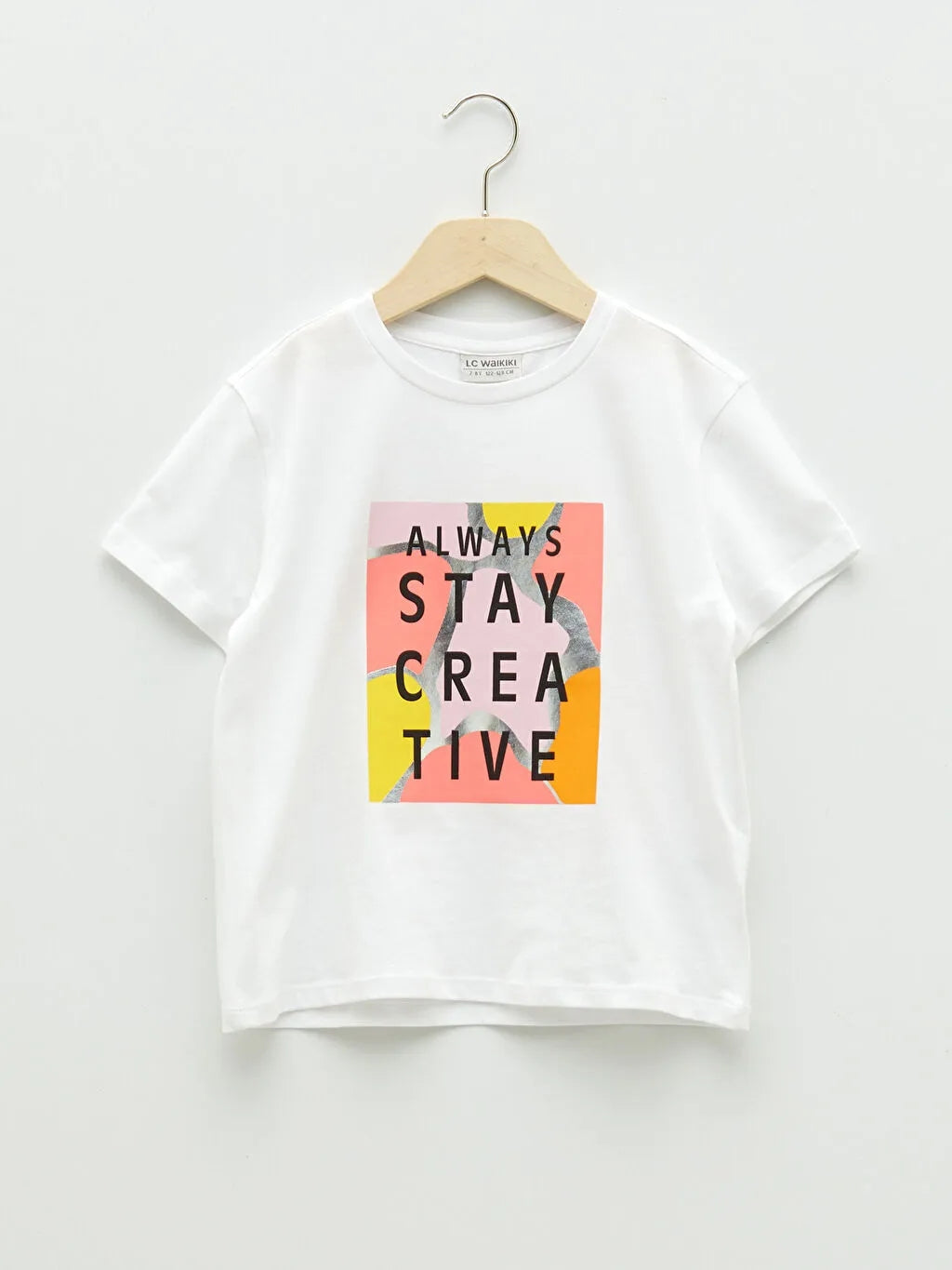 Crew Neck Printed Short Sleeve Girls T-Shirt