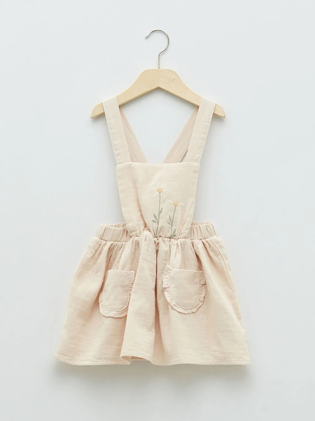 Elastic Waist Embroidery Detailed Cotton Baby Girl Skirt