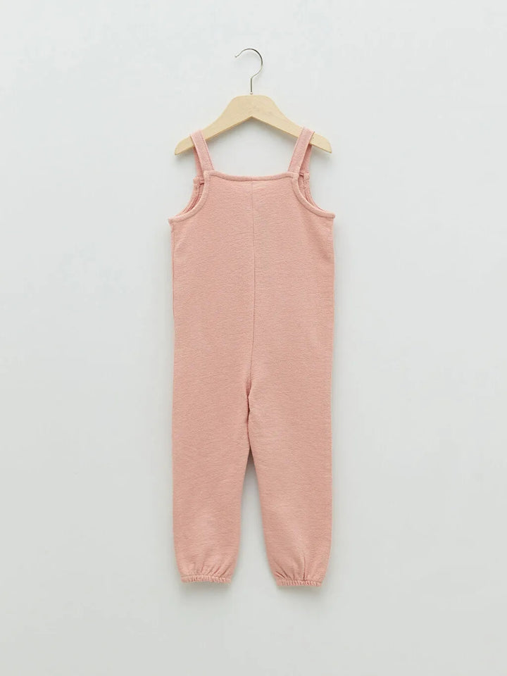 Square Collar Suspended Basic Baby Girl Rompers