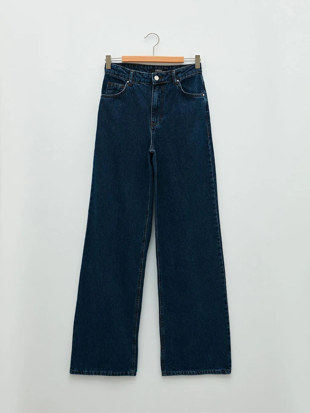 Xside Standard Fit Straight Pocket Detailed Wide Leg Women Jean Trousers
