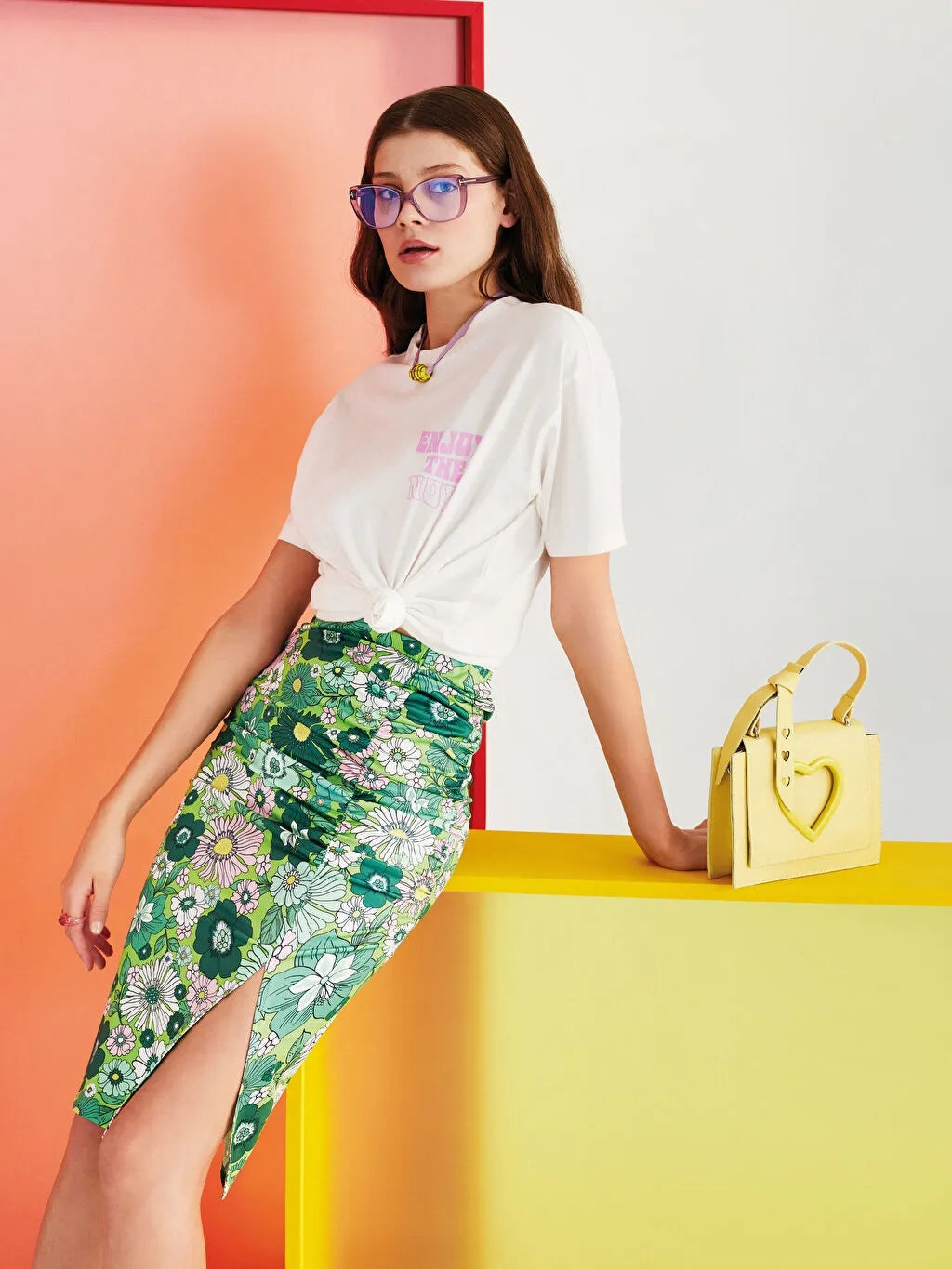 LCW Casual Women Floral Pencil Skirt