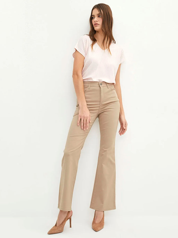 LCW Classic Normal Waist Slim Fit Pocket Detailed Women Trousers
