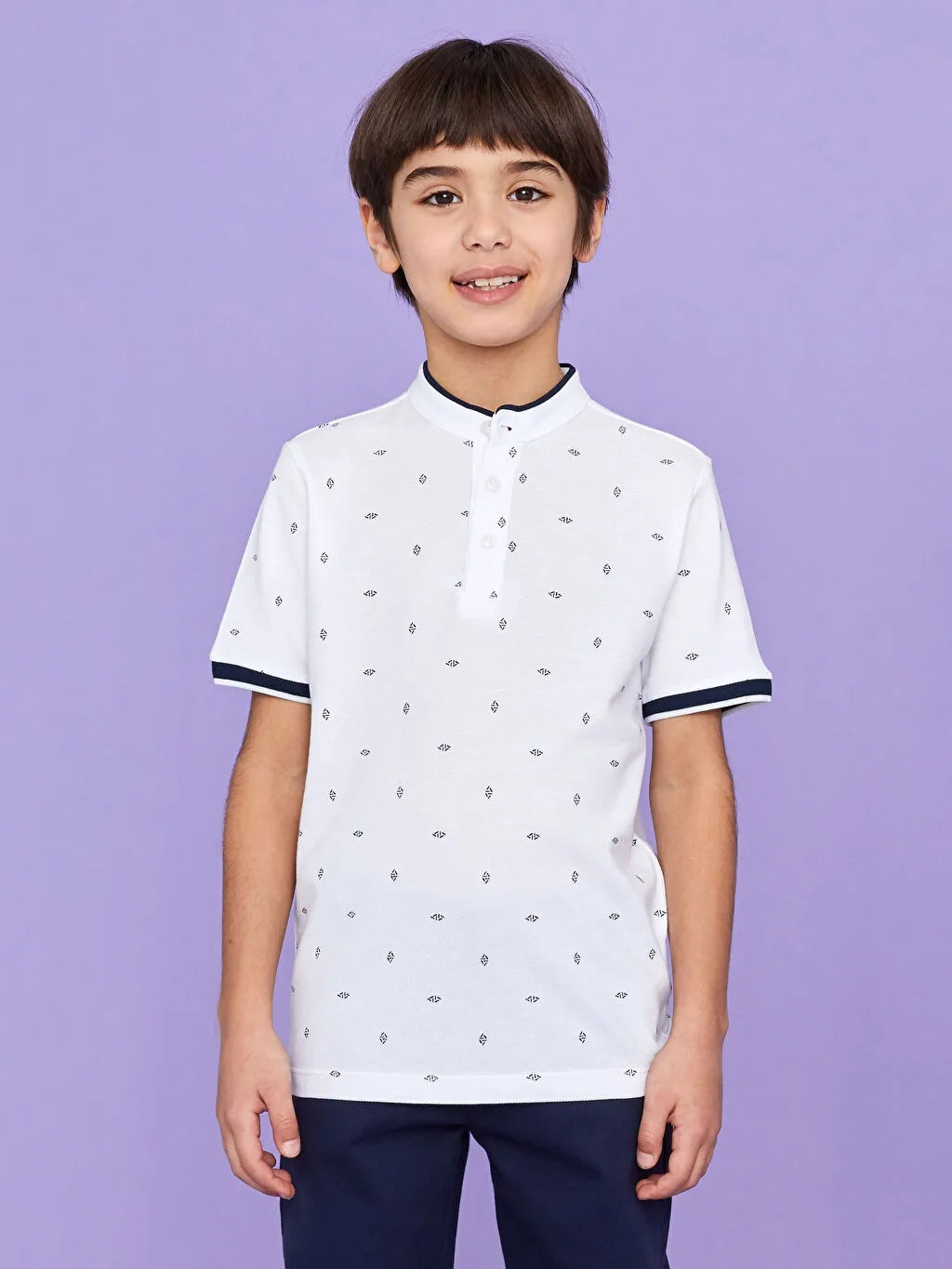 Judge Collar Printed Short Sleeve Boy T-Shirt