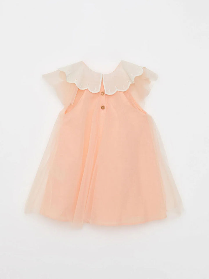 Baby Neck Tulle Detailed Baby Girl Dress