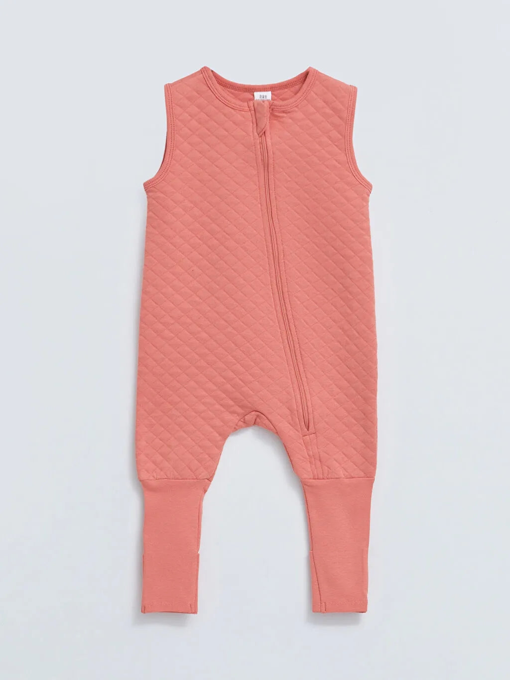 Crew Neck Zippered Baby Girl Jumpsuit