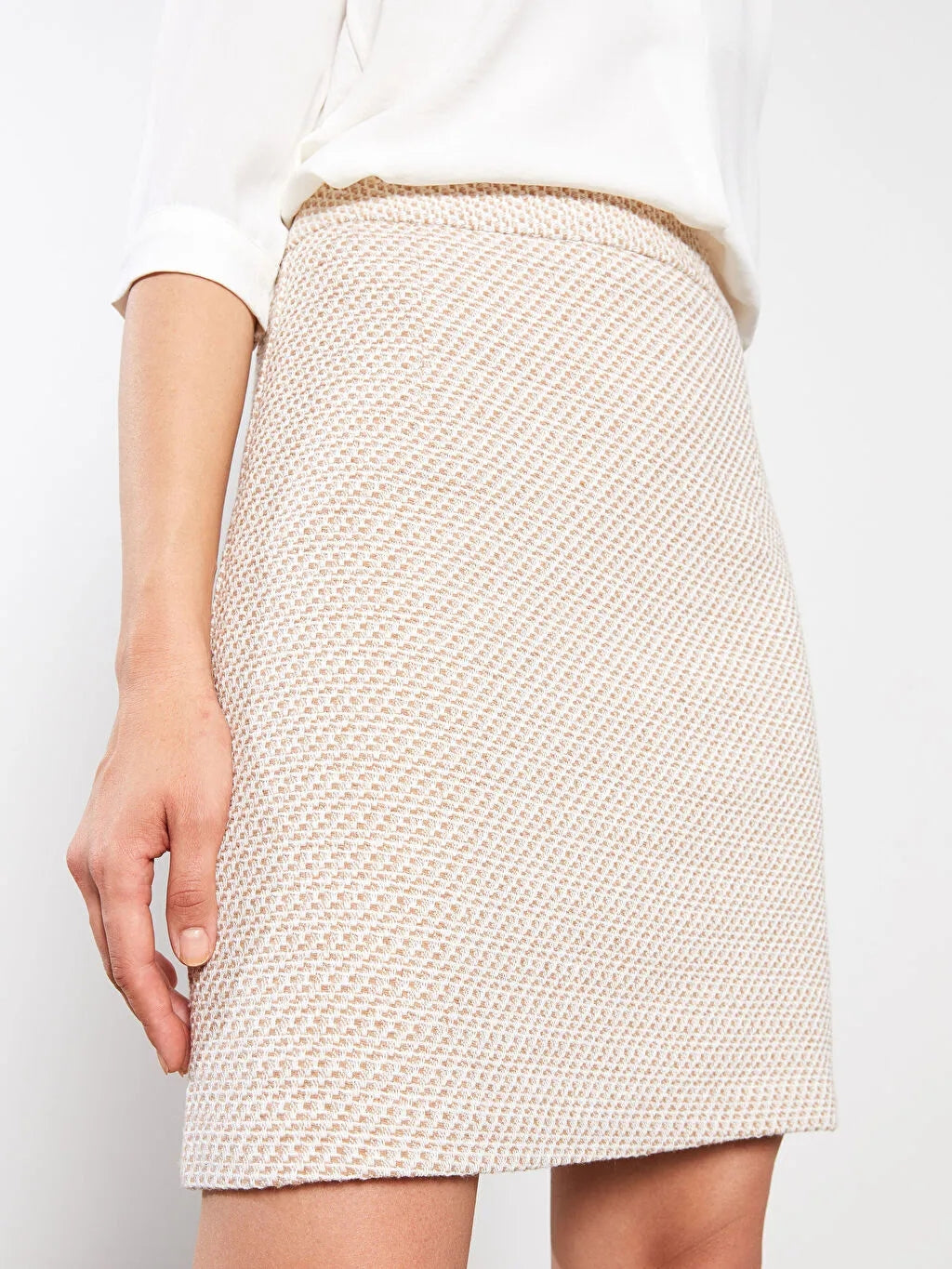 LCW Classic Women Skirt With Zipper Waist Pattern