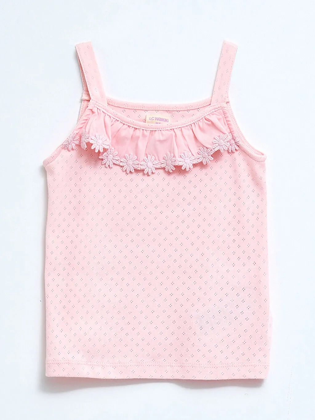 Square Collar Suspended Cotton Baby Girl Singlet