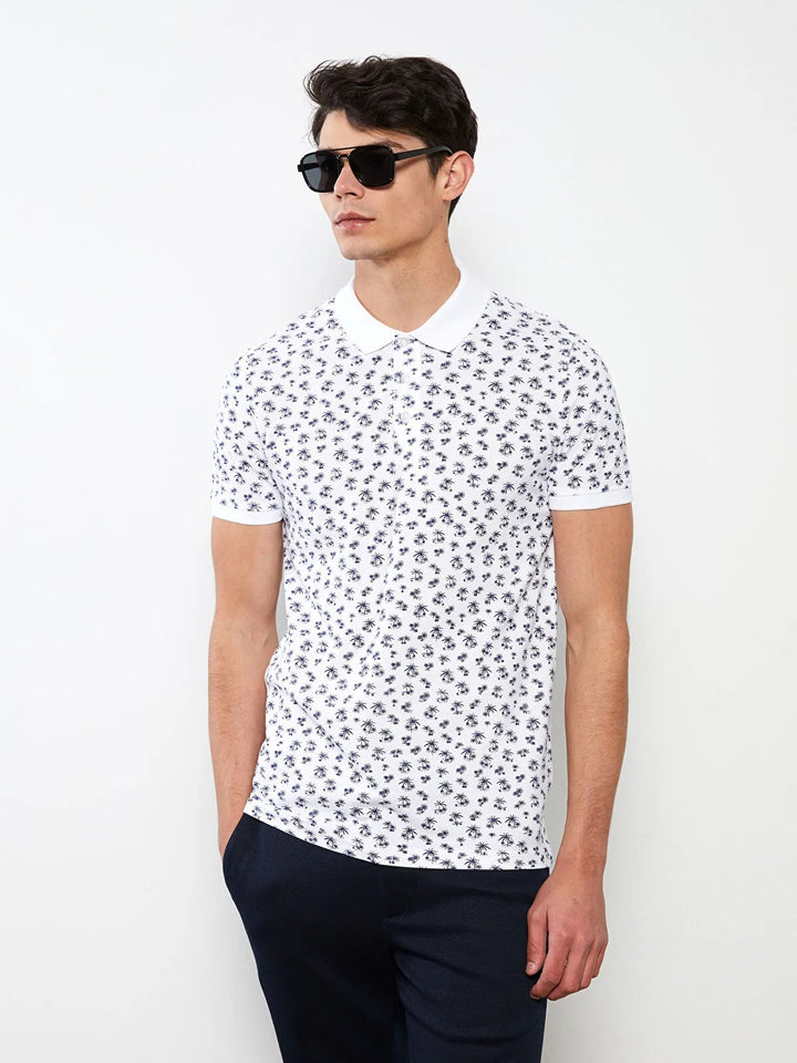 Lcw Classic Polo Neck Short Sleeve Patterned Men T-Shirt