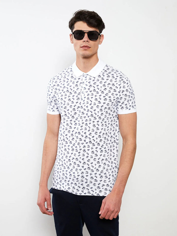 Lcw Classic Polo Neck Short Sleeve Patterned Men T-Shirt