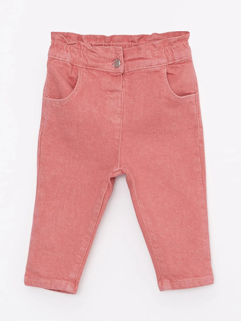 Basic Elastic Waist Baby Girl Jean Trousers