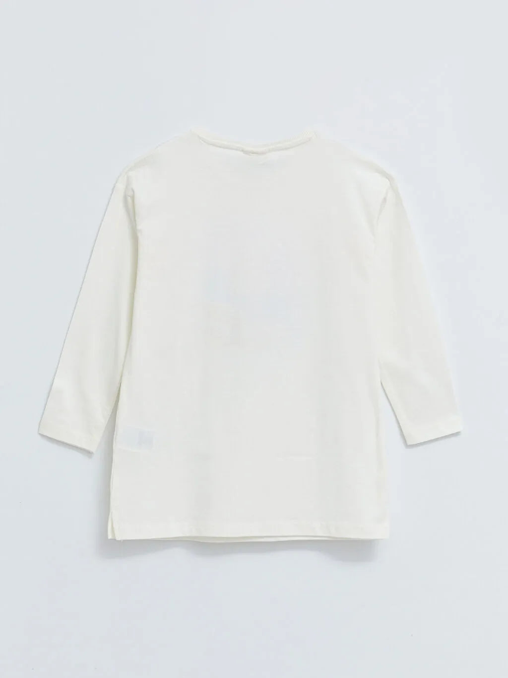 Crew Neck Printed Sequins Embroidered Long Sleeve Cotton Girls' Tunic