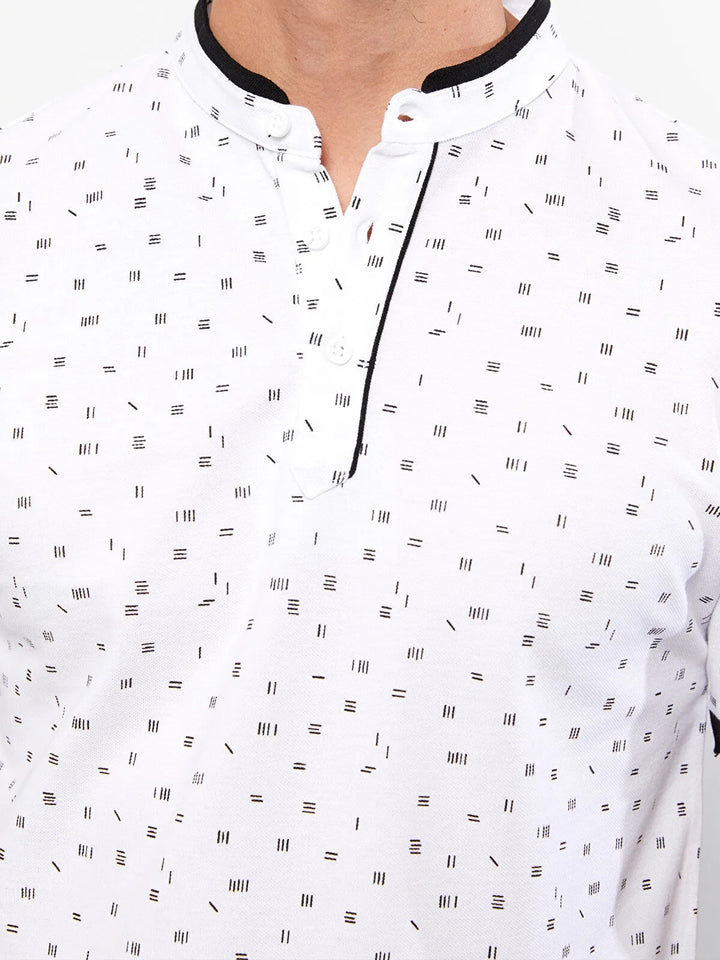 Lcw Casual Judge Collar Short Sleeve Patterned Men T-Shirt