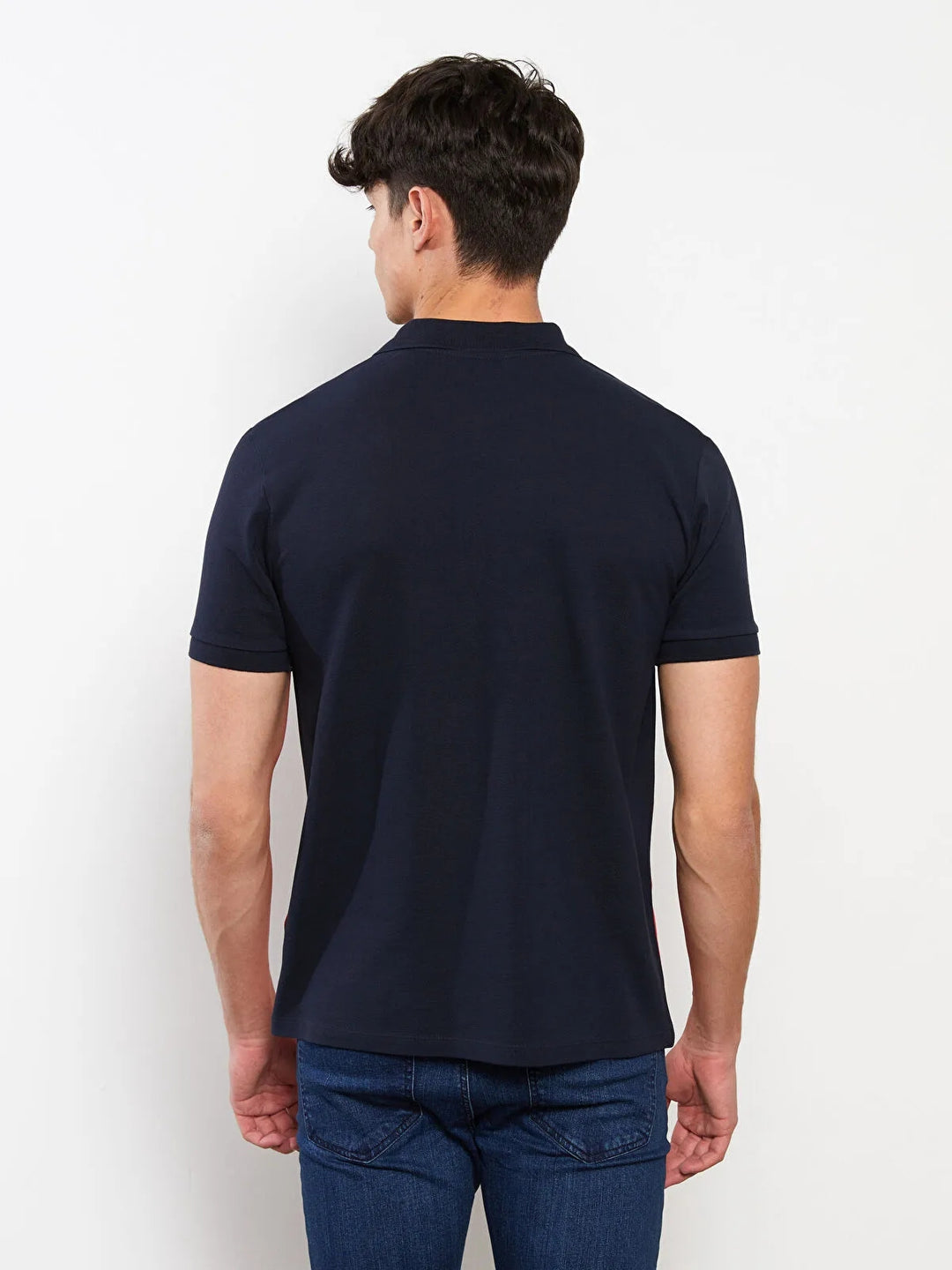 Lcw Casual Polo Collar Short Sleeve Color Block Men T-Shirt