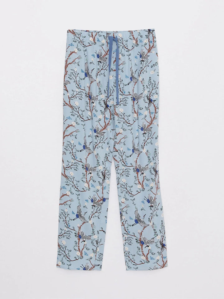 Lcw Dream Elastic Waist Patterned Viscose Women Pajama Bottom