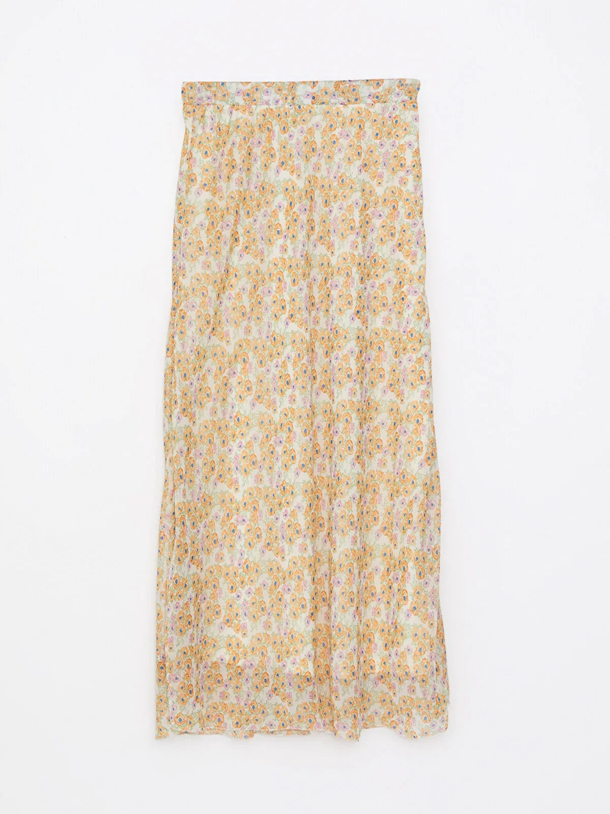 Modest Elastic Waist Floral A-Line Chiffon Women Skirt
