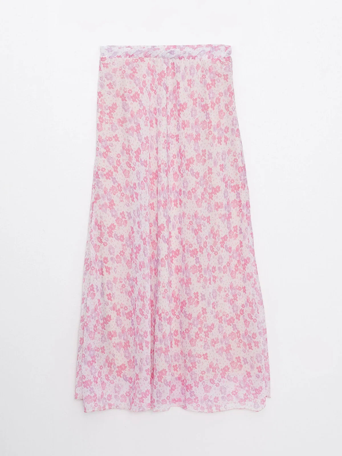 Modest Elastic Waist Floral A-Line Chiffon Women Skirt