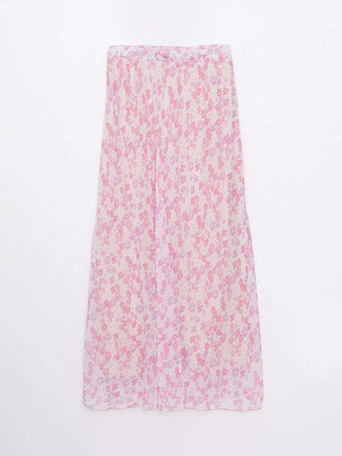 Modest Elastic Waist Floral A-Line Chiffon Women Skirt