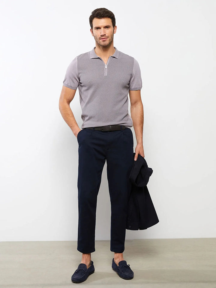 Lcw Classic Polo Collar Short Sleeve Men Knitwear T-Shirt