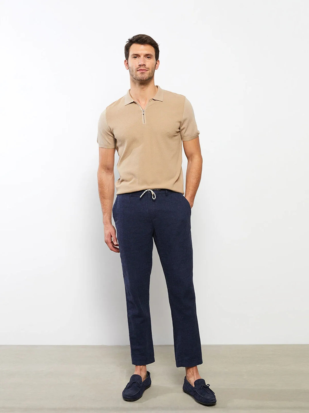 Lcw Classic Polo Collar Short Sleeve Men Knitwear T-Shirt