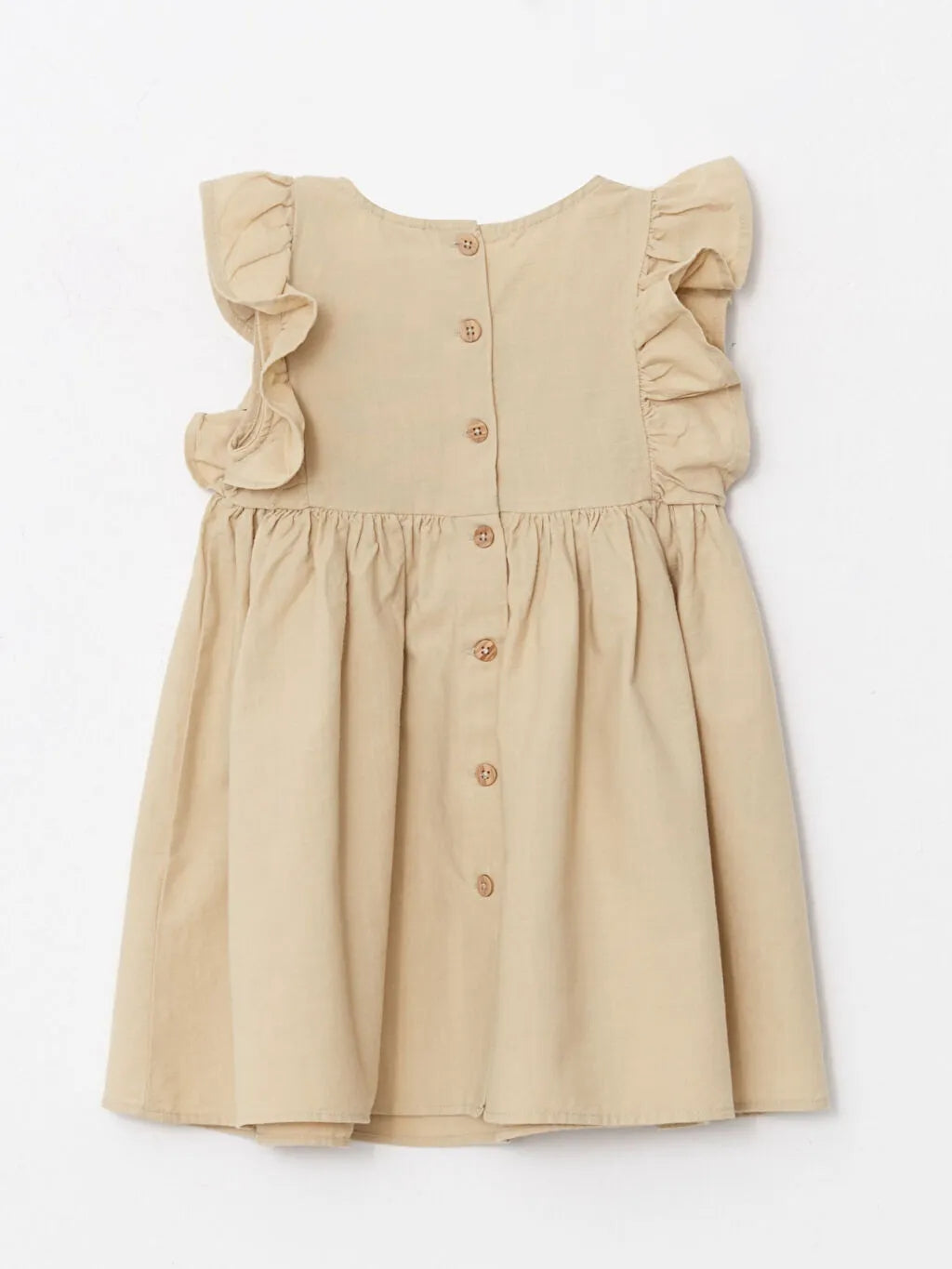 Crew Neck Embroidery Detailed Baby Girl Dress