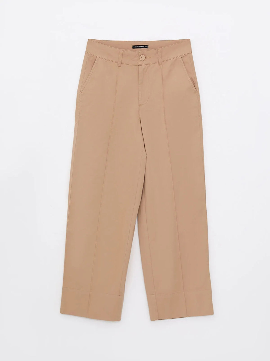 Standard Fit Straight Pocket Detailed Gabardine Women Trousers