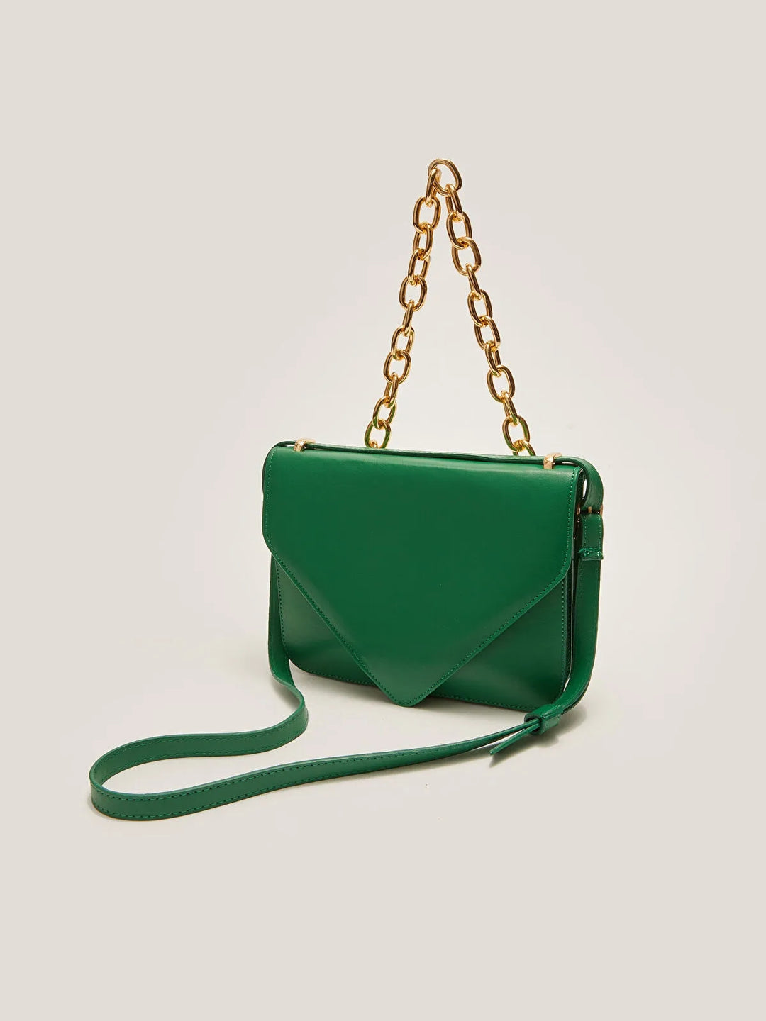 Women Shoulder Bag With Chain Strap Clamshell